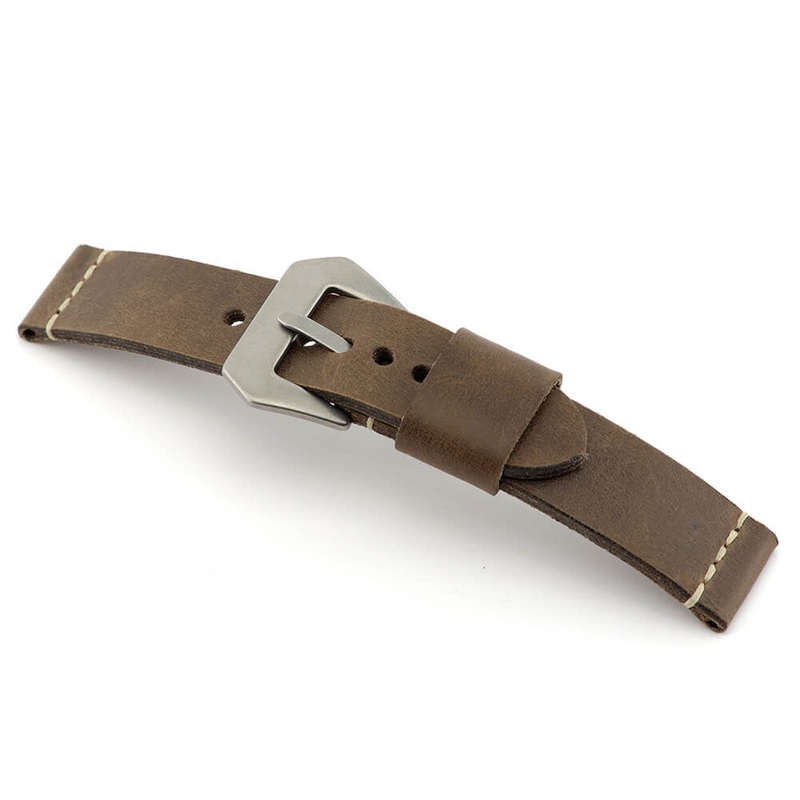 Genuine Vintage Leather Watch Band | Winchester | Mocha | Minimal Stitch