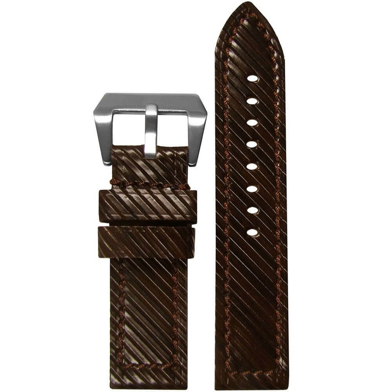 Genuine Vivola Leather Watch Band | Flat | Brown | Match Stitch