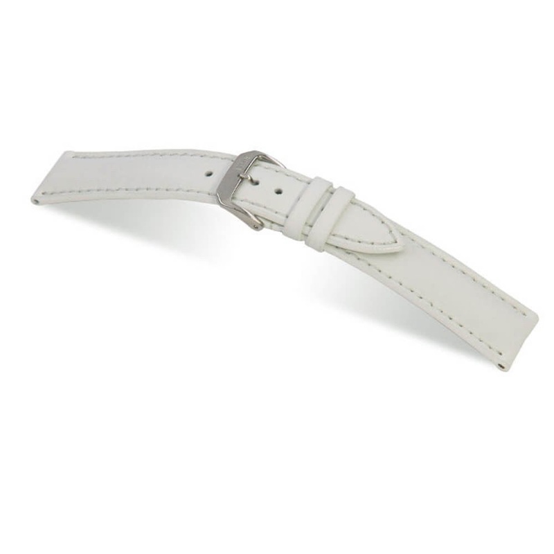 Leather Watch Band | Sunset | Caoutchouc Rubber Lamination | Water Resistant | White