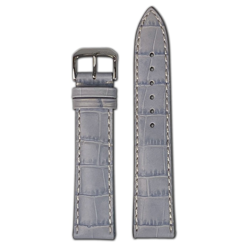 Quick Release | Embossed Leather Alligator Print Watch Band | New Orleans | Ice Blue
