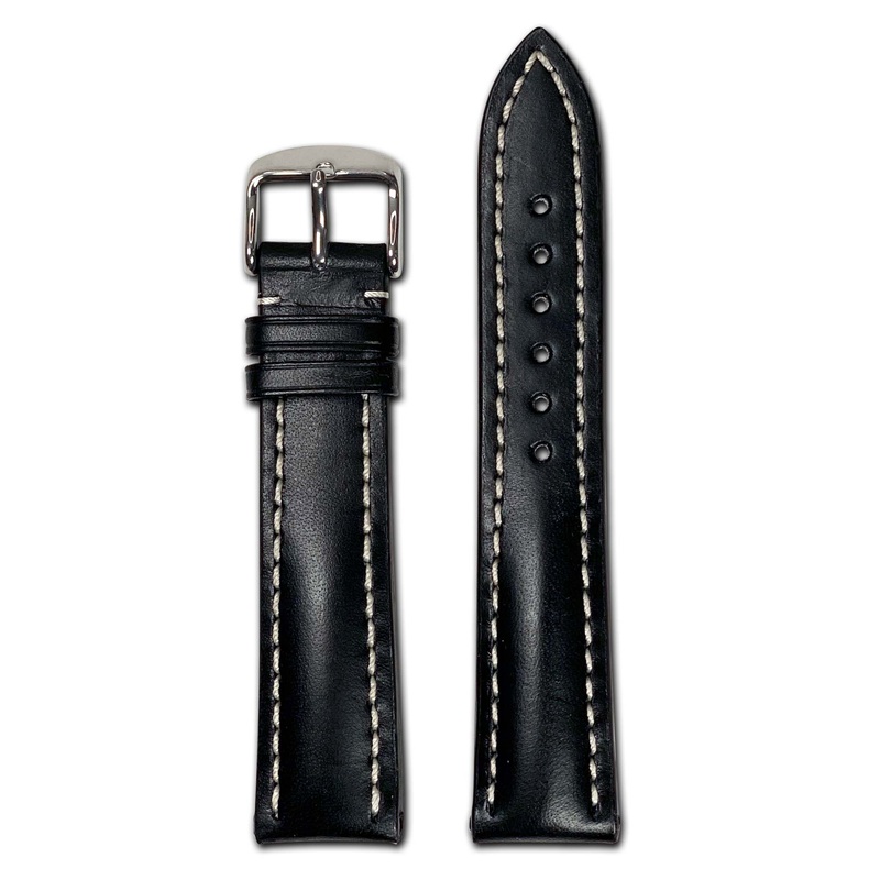 Tanned Leather Watch Band | Tornado | Black | For Breitling