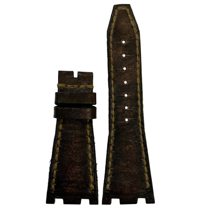 Vintage Leather Watch Band | Arillo | Light Brown Stitch | for 42MM AP Royal Oak Offshore (Pin Buckle)