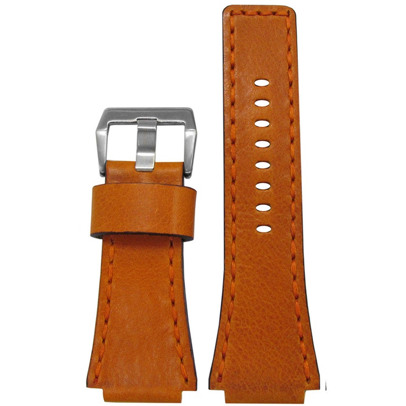 Vintage Leather Watch Band | Camel | Match Hand Stitching | for Bell & Ross