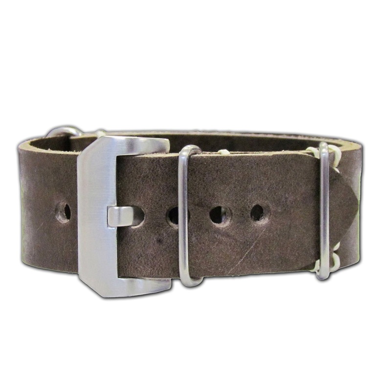 Vintage Leather Watch Band | Panerai Style | One-Piece | Slate (Italian Leather)