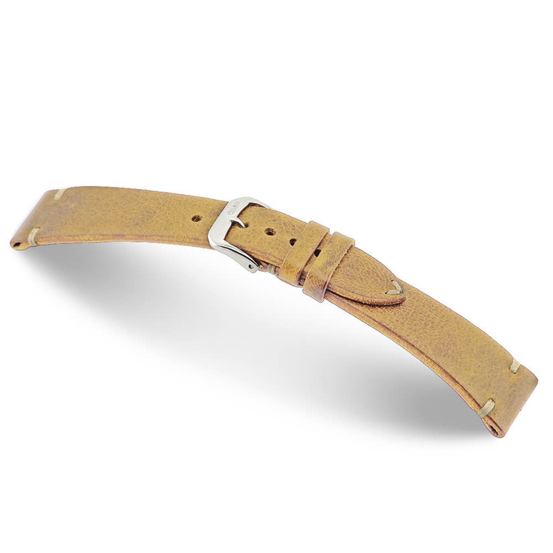Genuine Vintage Leather Watch Band | Bedford | Honey | Minimal Stitch