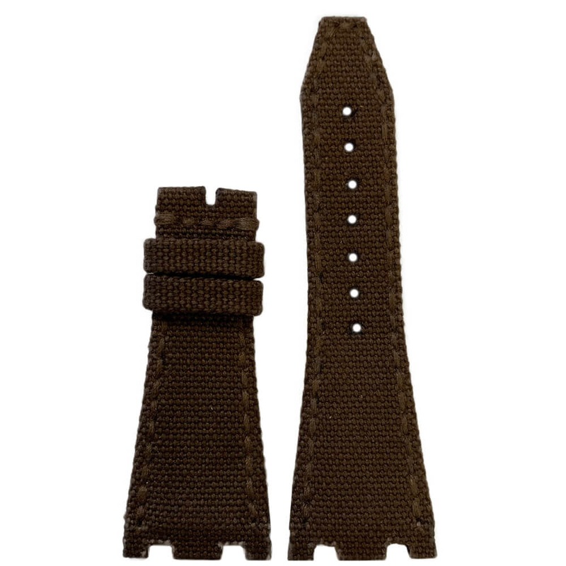 Japanese Canvas Watch Band | Brown | Brown Stitch | for 42MM AP Royal Oak Offshore (Pin Buckle)