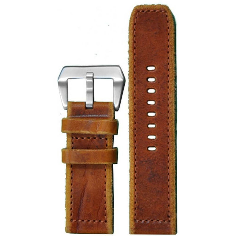 Natural Vintage Leather Watch Band | Rough Edges | Match Hand Stitch