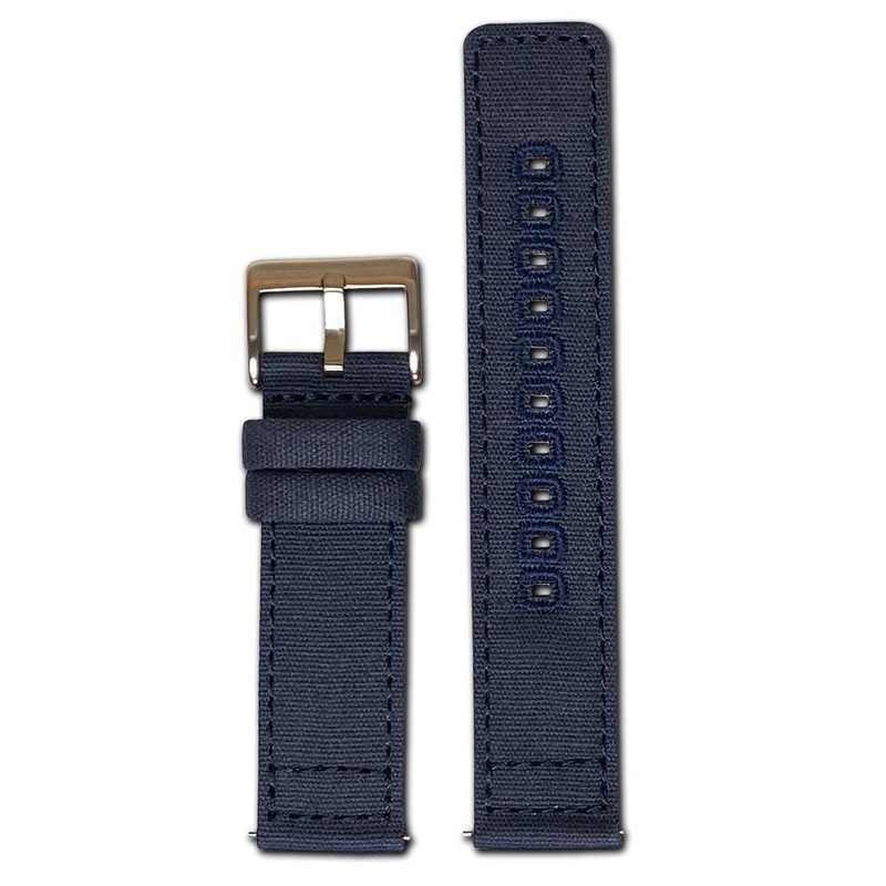 Quick Release Watch Band | Canvas | Two-Piece | Navy | Match Stitch