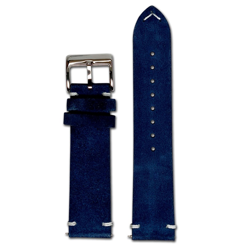 Quick Release Watch Band | Suede Leather | Minimal Stitch | Navy