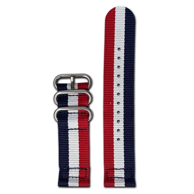 Ballistic Nylon Watch Band | Two-Piece | Patriot | Brushed Hardware