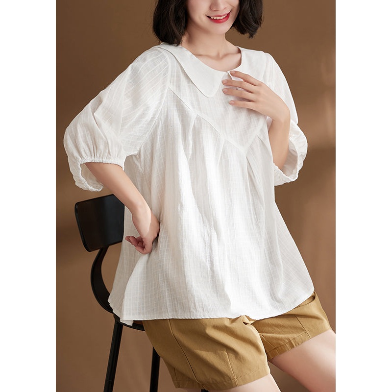 Chic White Patchwork Cozy T Shirts Summer