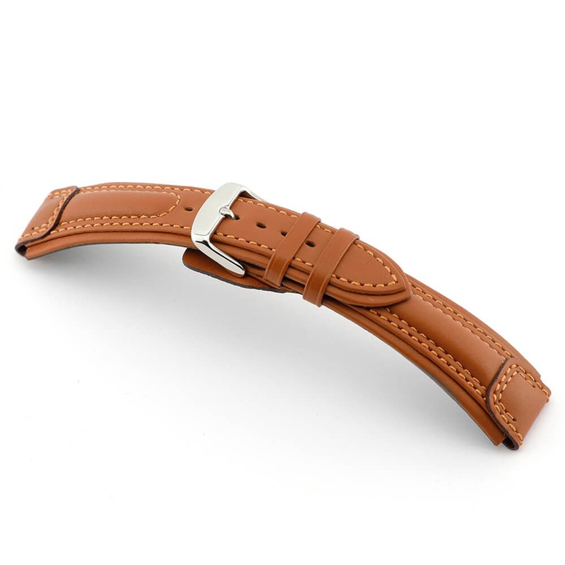 Genuine Calfskin Watch Band | Apulia | Aviator Style | Cognac