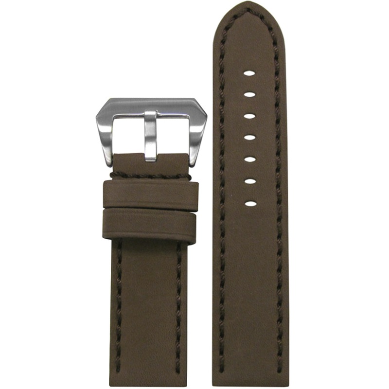 Genuine Leather Watch Band | Mustang 2 | Brown | Brown Hand Stitching