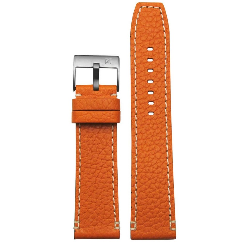 Vintage Vitello Grain Watch Band | Camel | White Stitch