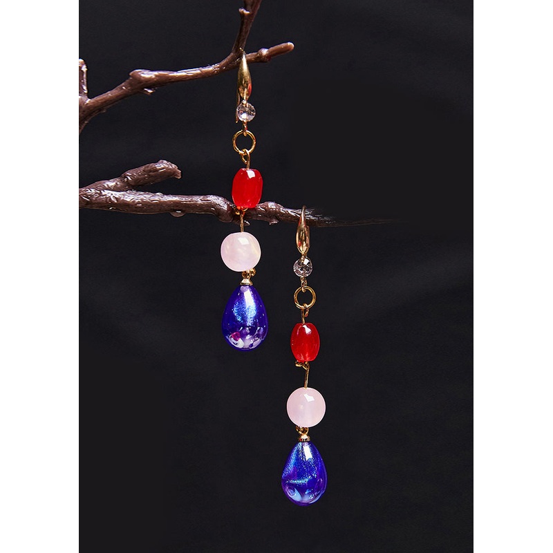Classy Blue Water Droplet Acrylic Drop Earrings