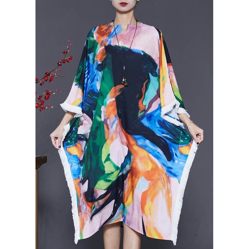 Bohemian Oversized Tie Dye Cotton Dress Summer