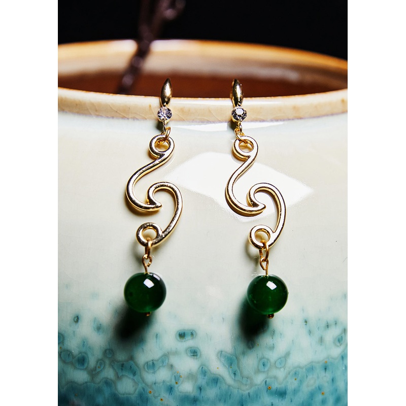 Elegant Turquoise Tassels Long Drop Earrings