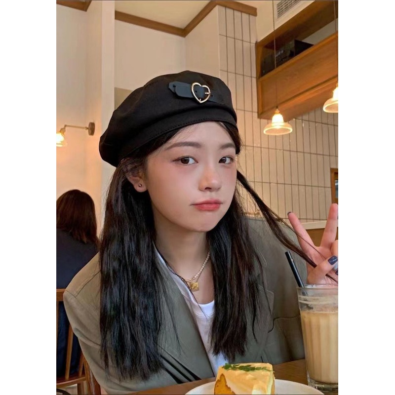Vogue Black Love Belt Beret Hat
