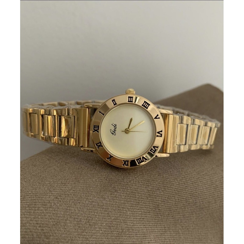 Fashion Gold Stainless Steel Mechanical Movement Hardlex Crystal Watches