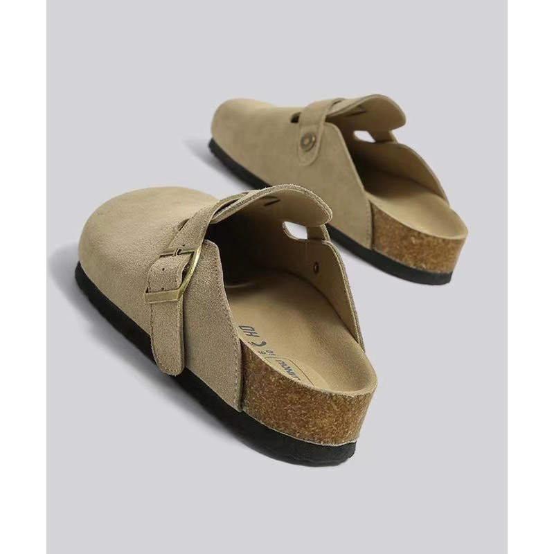 2024 New Beige Simple Versatile Lazy Baotou Slide Sandals