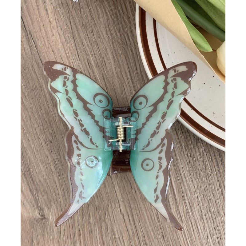Beautiful Light Green Alloy Butterfly Hairpin