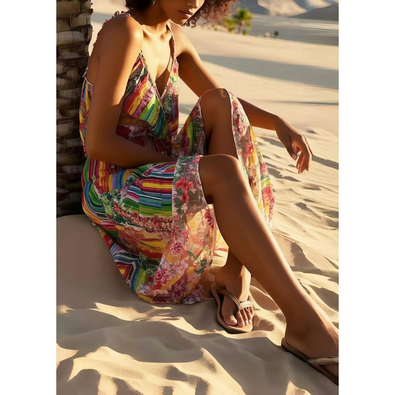 Bohemian Print Cotton Cami Dress Summer