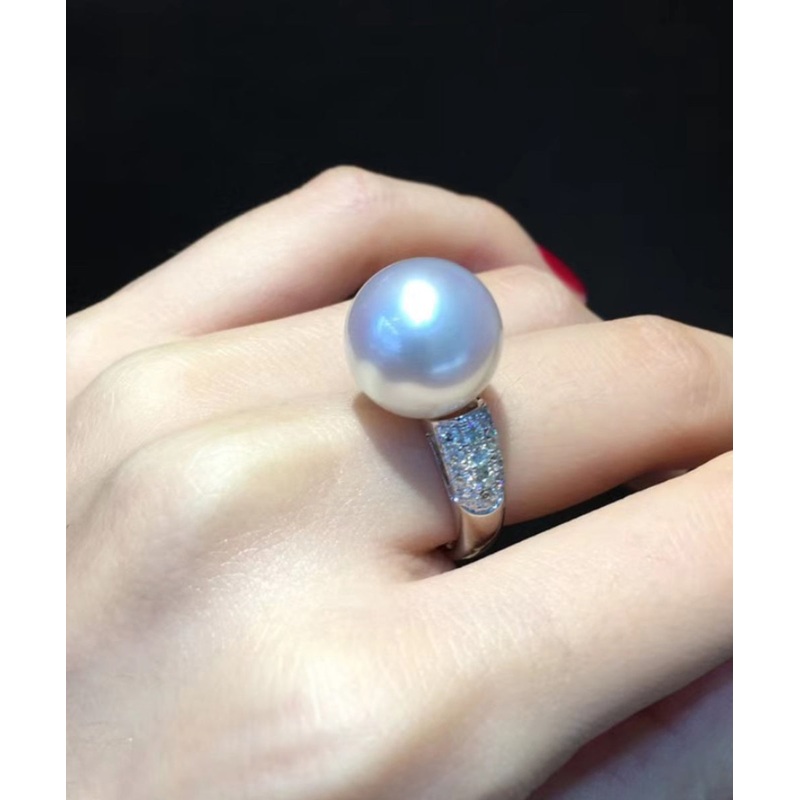 Fine White 14K Overgild Gold Pearl Rings