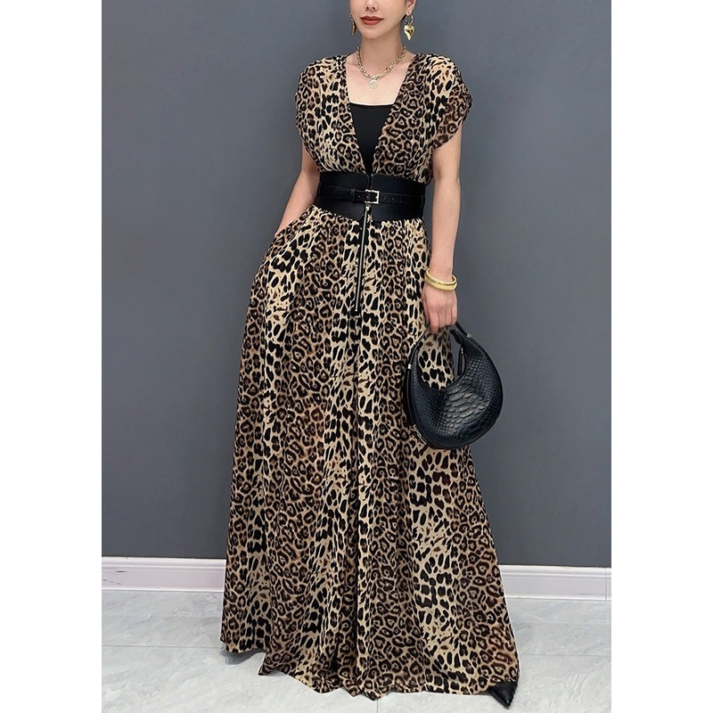 Organic Leopard Print Flattering Jumpsuits Summer