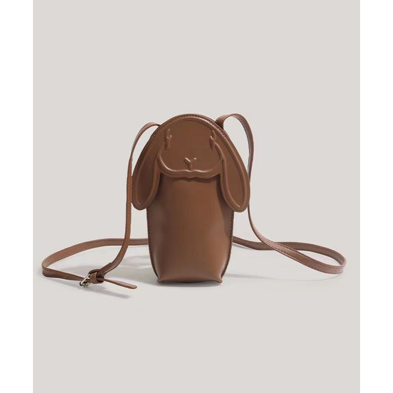 Style Brown Cartoon Faux Leather Messenger Bag