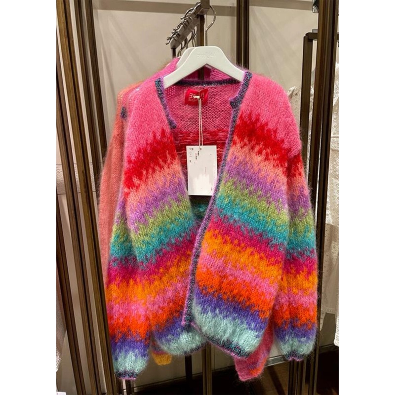 Stylish Multicolor V Neck Cozy Knit Cardigans Fall