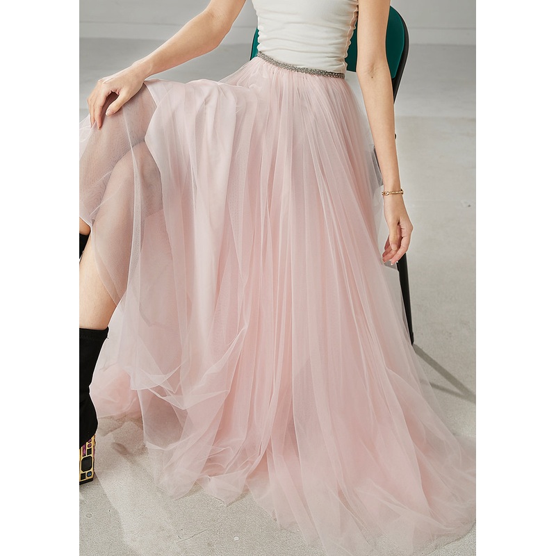 Bohemian Pink Exra Large Hem Tulle Holiday Skirt Spring