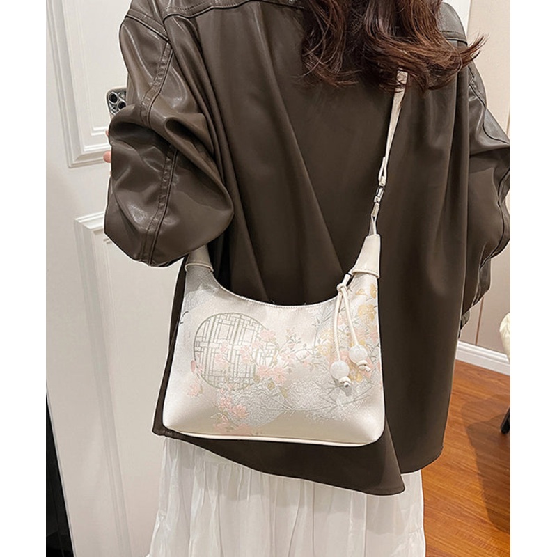 New Chinese Style Beige Embroidered Crossbody Bag