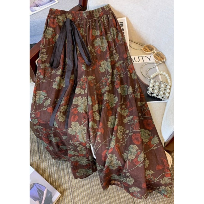 Women Summer Cotton Floral Printed Pants