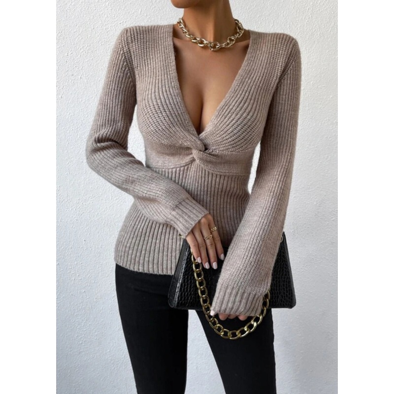 Sexy Slim Fit V Neck Knit Sweaters Fall