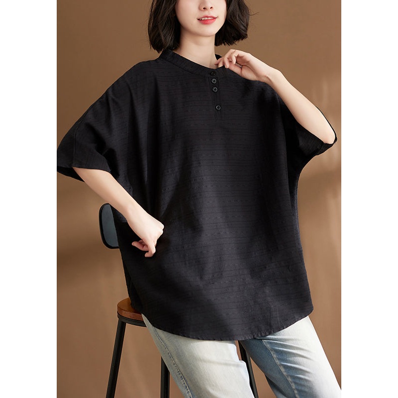 Bohemian Black Print Cozy T Shirts Summer