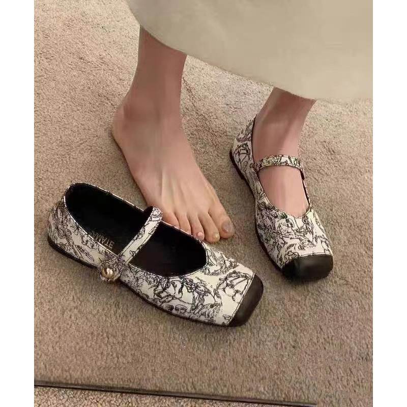 2024 New White Chinese Style Element Flat Penny Loafers