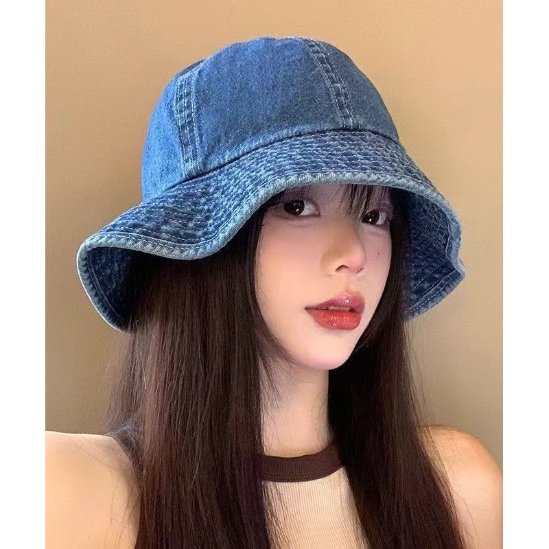 2025 New Japanese Style Blue Denim Bucket Hat