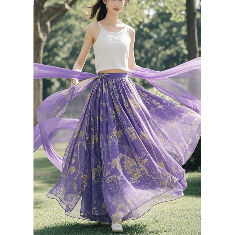 Boutique Purple Print Exra Large Hem Tulle Skirt Fall