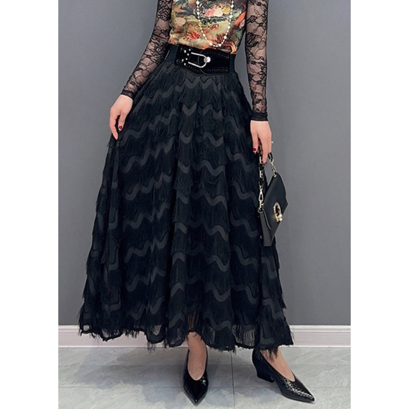 Black High Waist Maxi Skirt Spring