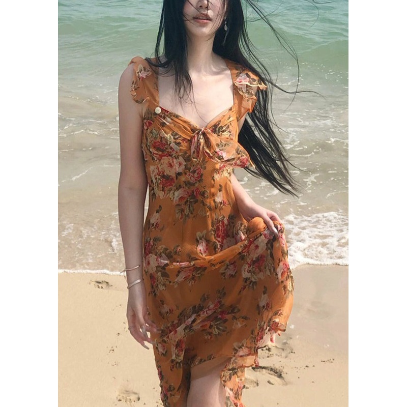 Bohemian Print Ruffled New Summer Holiday Dress