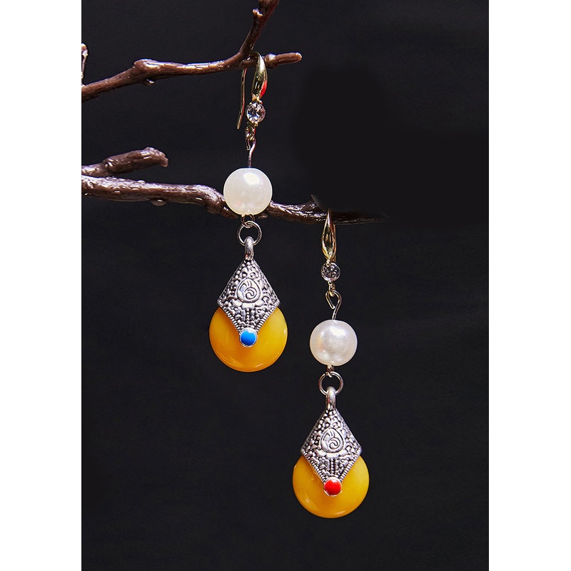 Boutique Pearl Catenation Fine Beeswax Drop Earrings