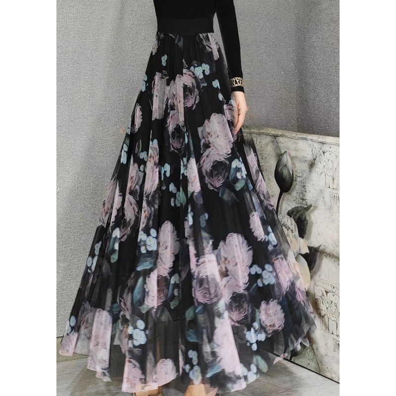 Boutique Pink Print Exra Large Hem Tulle Skirt Spring