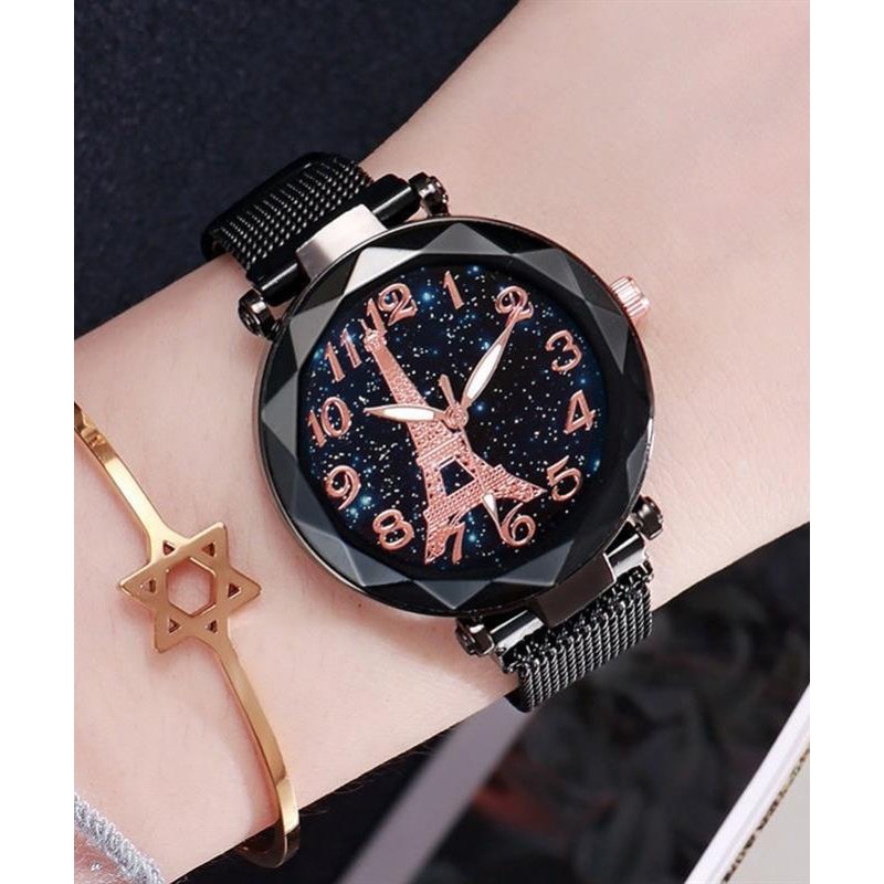 Fine Black Stainless Steel Quartz Movement Watche