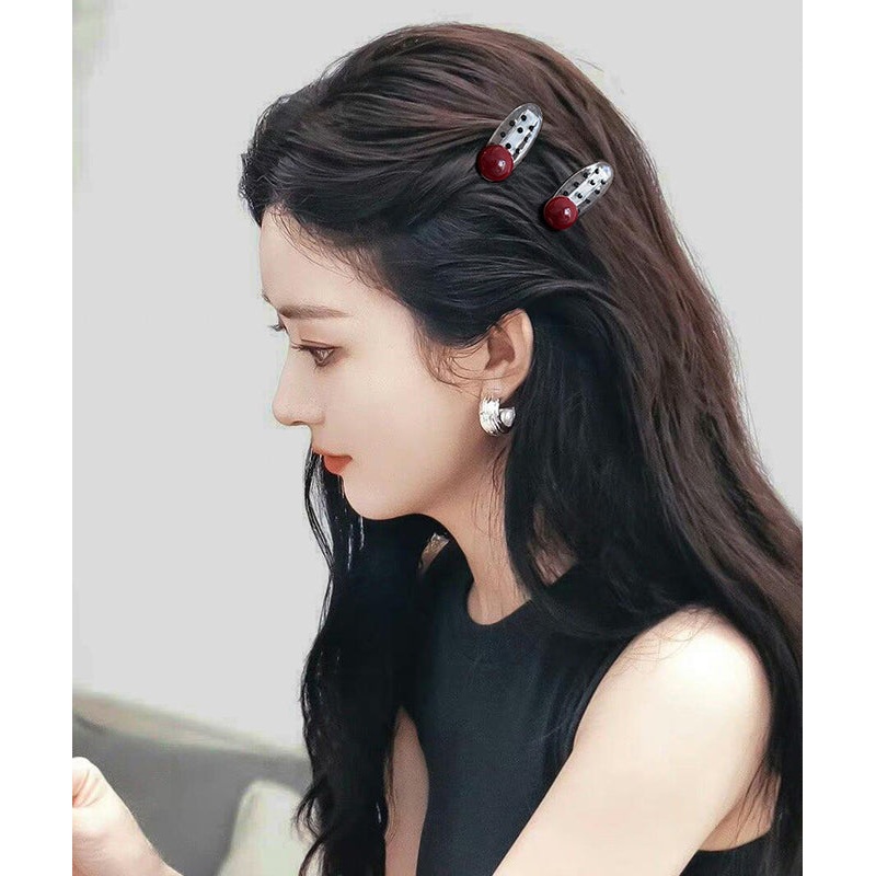 Novelty Red Acrylic Pearl Dot Hairpin