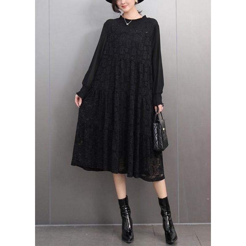 Organic Dark Purple Hollow Out Holiday Lace Long Dress Spring