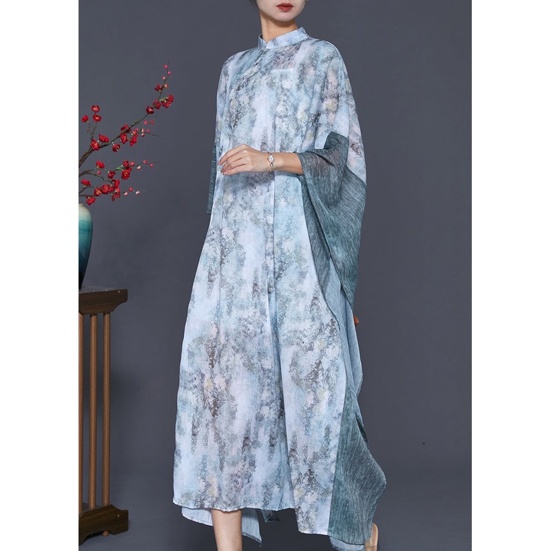 Vintage Tie Dye Patchwork Chiffon Maxi Dresses Two Piece Spring