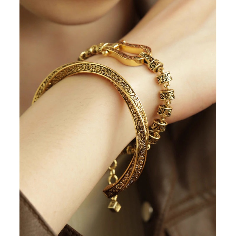 Vintage Gold Antique Gold Bangles Two Piece Set