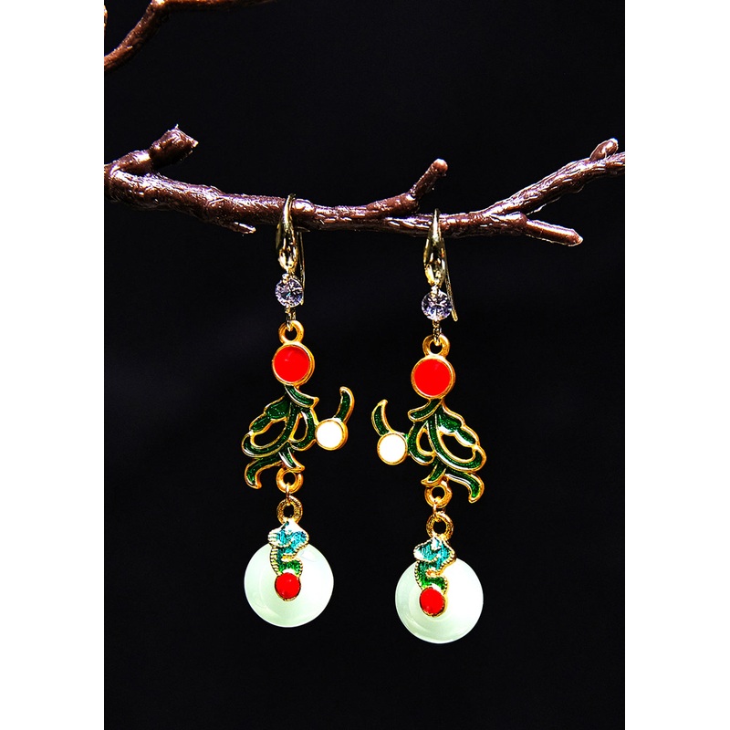 Boutique Jade Gilding Drop Earrings