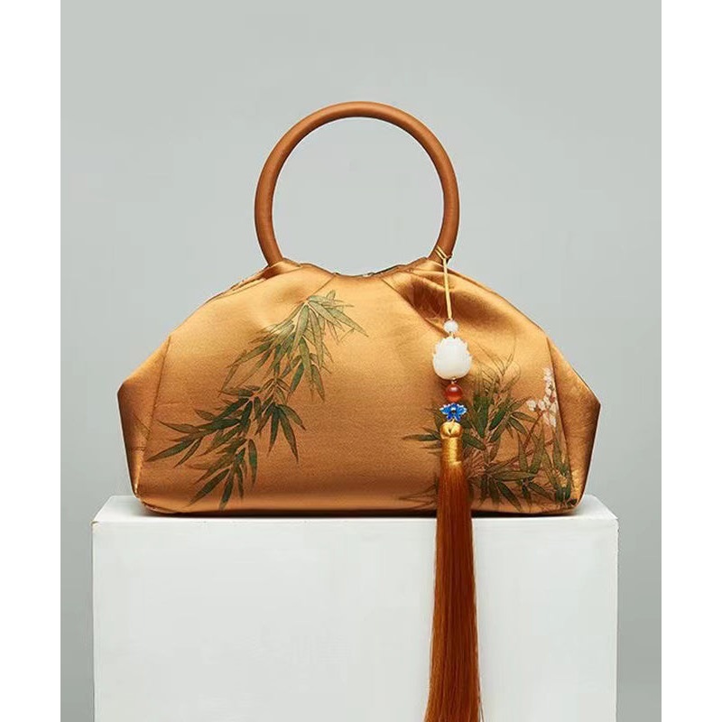 New Chinese Style Jade And Bamboo Design Women Handbag