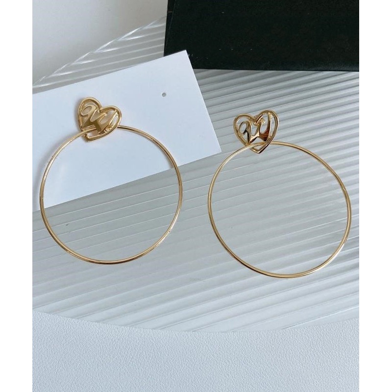 Oversize Gold Copper Overgild Love Hoop Earrings